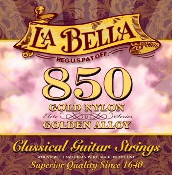 Struny gitary klasycznej 850 złote La Bella