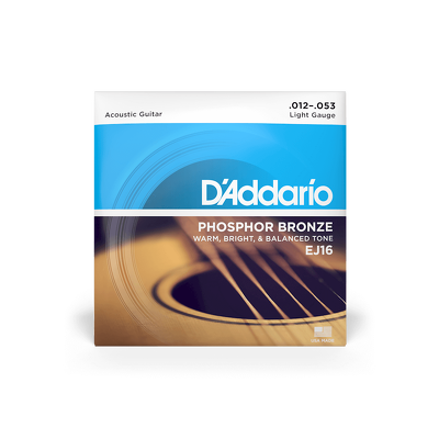 Struny gitary akustycznej EJ16 12-53 Phosphor Bronze D'Addario